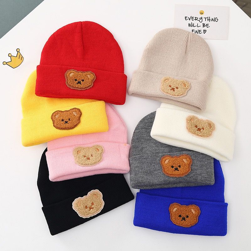 หมวกไหมพรมเด็ก 0-2 ปี หมวกบีนนี่ ผ้าถัก แบบนิ่ม ลายการ์ตูนหมีน่ารัก ให้ความอบอุ่น หมวกไหมพรมกันหนาวสำหรับเด็ก - รูปที่ 6