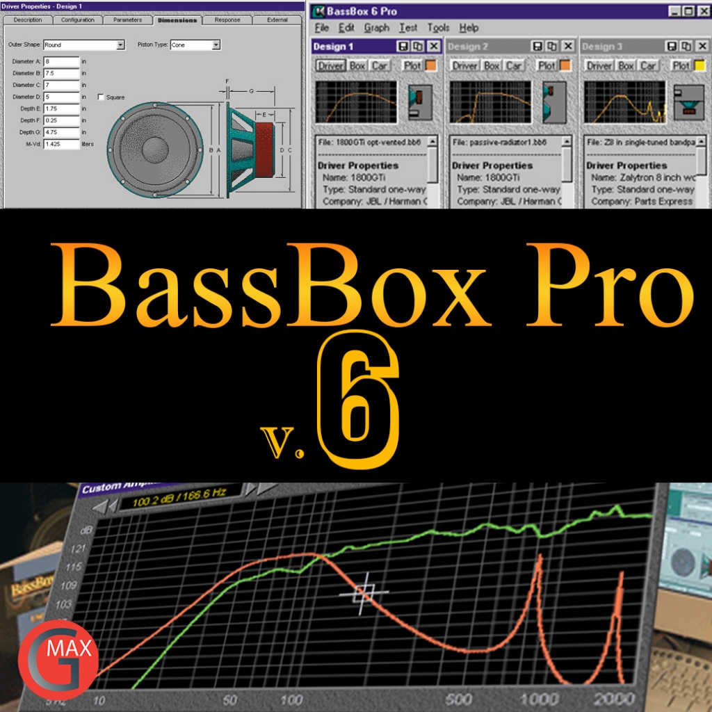 BassBox Pro 6 ออกแบบตู้ลำโพง คำนวณขนาดตู้ลำโพง