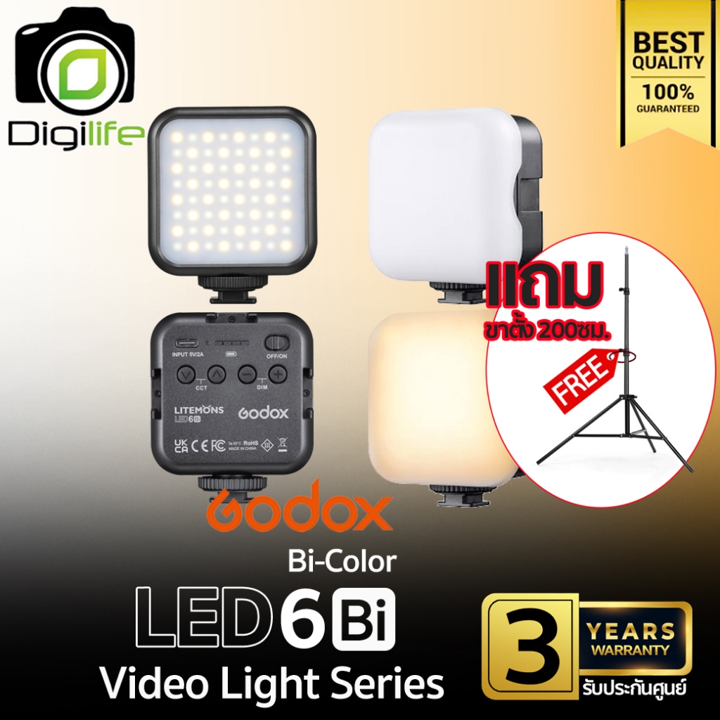 Godox LED 6Bi - Litemons 6W 3200K-6500K 1800mAh - รับประกันศูนย์ Godox Thailand 3ปี