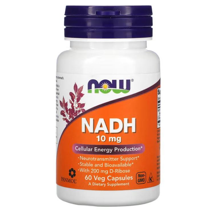 (ส่งออกภายในวัน)(SALE) NOW Foods, NADH, 10 mg, 60 Veg Capsules