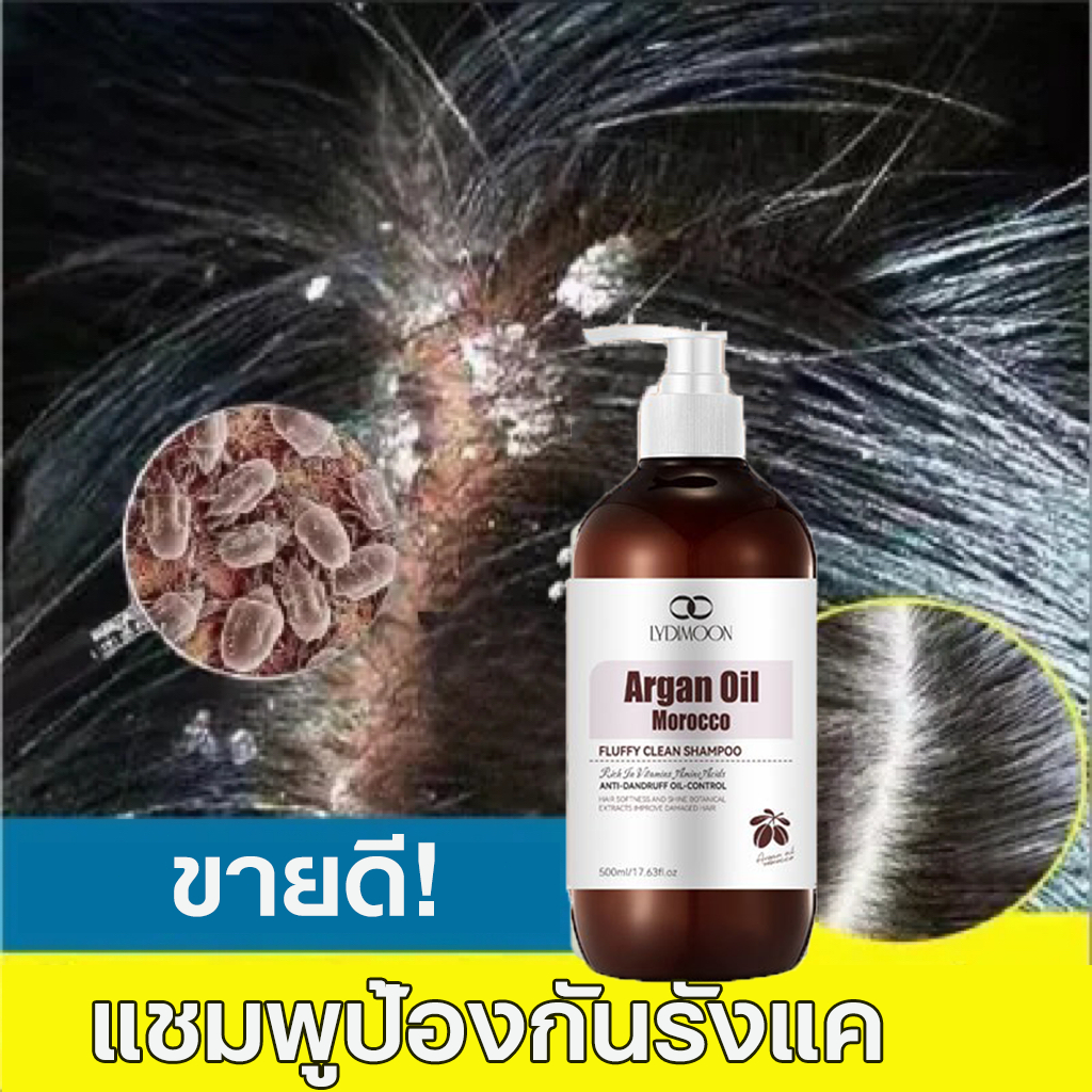 LYDIMOON แชมพูรังแค แชมพู ครีมนวด 500ml ช่วยขจัดรังแค คันหนังศีรษะ ลดผมร่วง บำรุงผมแห้งเสีย