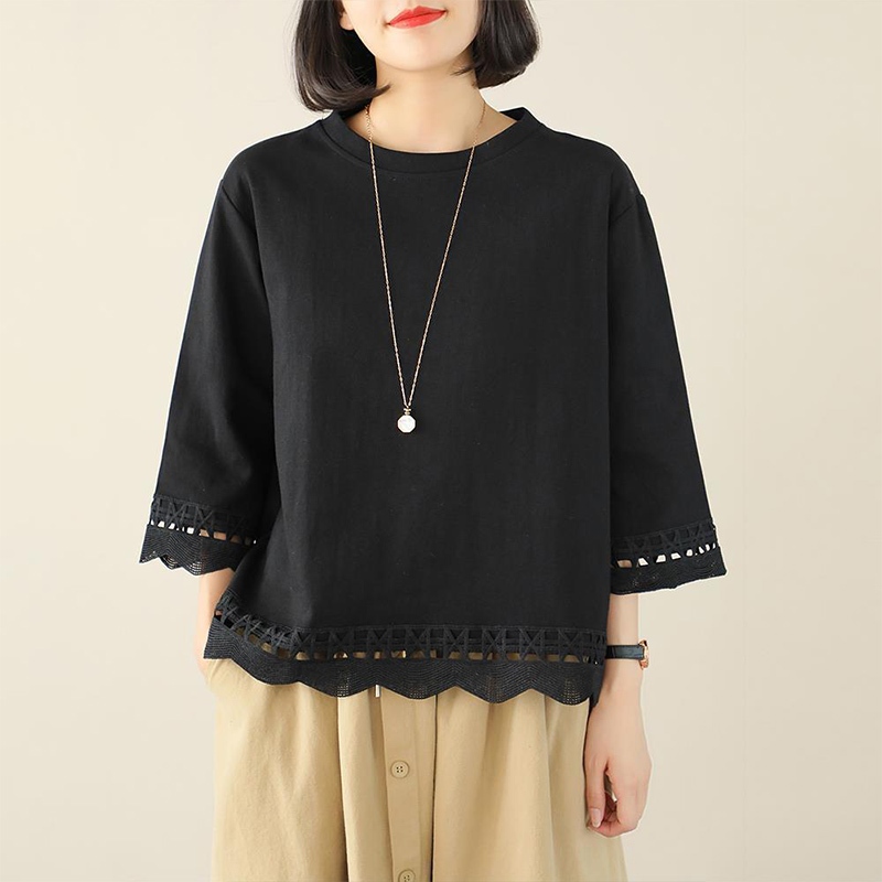 Walkon สินค้ามาแรง เสื้อแขนยาวแฟชั่นผู้หญิง แต่งลายลูกไม้สวยๆ สีสวยแมทช์ง่าย ผ้าไม่บางไม่ร้อน มีหลายสีให้เลือก สวมใส่สบา