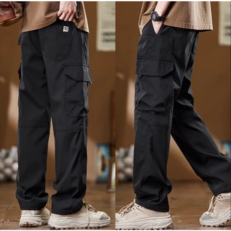 Fancy Fashion กางเกงวอร์ก ถุงมาก สีดำ-สีเบจ สบายฟังก์ชันอล ใช้ได้ทุกโอกาส - รูปที่ 3