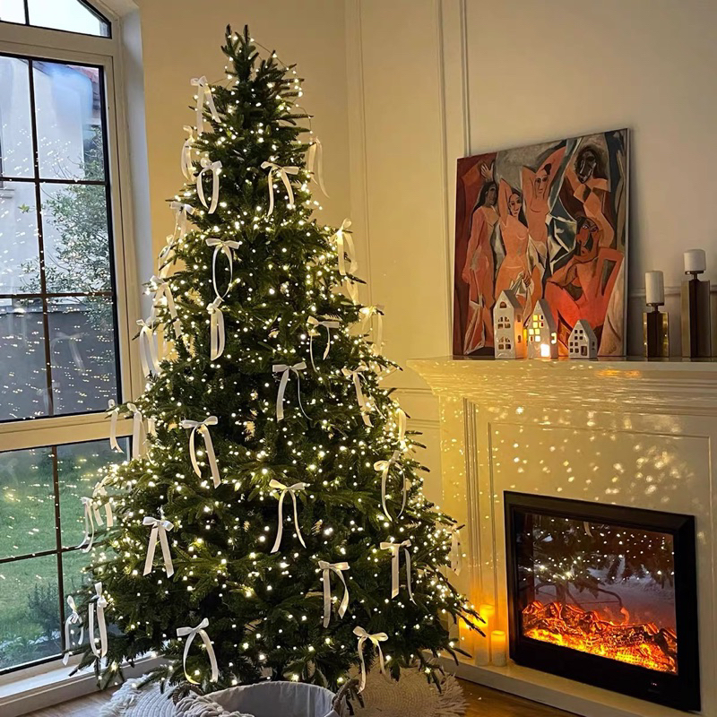 (พร้อมส่ง) 12ชิ้นโบว์ตกแต่งต้นคริสมาสต์ โบว์