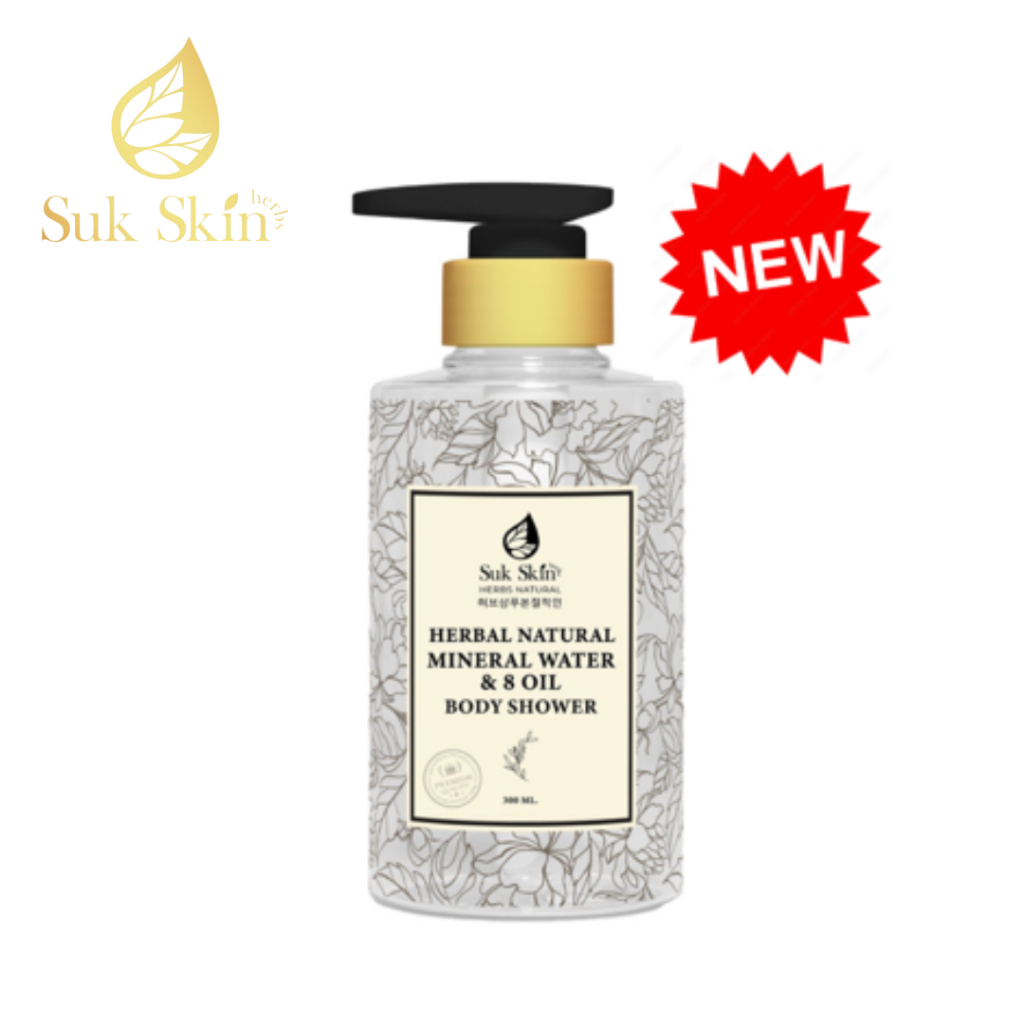 Suk Skin Herbs สบู่น้ำแร่ สูตรเย็นสดชื่น ขนาด 300ml. (1ขวด)