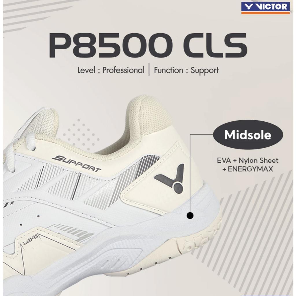 💥 แนะนำสำหรับมือใหม่💥 VICTOR P8500CLS 👟 รองเท้ากีฬาแบดมินตันรุ่นใหม่ [U-SHAPE 3.0]  สีเข้าใหม่! 💚 AG รูปที่ 5