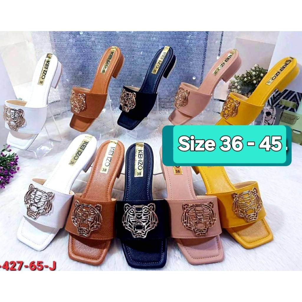 รองเท้าแฟชั่น ผู้หญิง แบบสวม ไซส์ 36 - 45 ลายเสือ ฺBigsize มีส้น 1 นิ้ว สำหรับสาวเล็ก ไซส์ใหญ่คะ