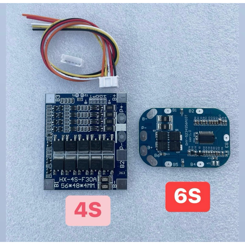 **(ของพร้อมส่ง)*bmss 6s 21v 10a*** BMS 4S 3.2v 30A เต็ม 14.4V LiFePO4 BMS/แบตเตอรี่ลิเธียม บอร์ดป้องกัน)