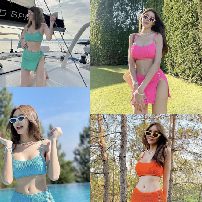 Dreehalo ชุดว่ายน้ำแฟชั่นเกาหลี Bikini x skirt 3 ชิ้นชุดว่ายน้ำสไตล์ที่หลากหลายชุดว่ายน้ำคุณภาพสูง