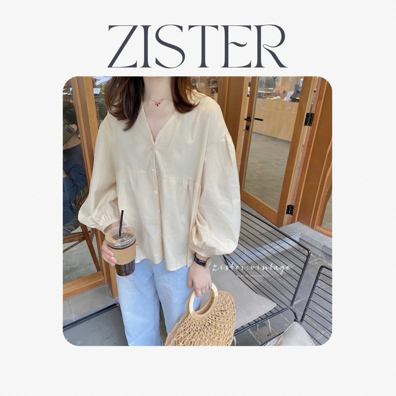 ღ ZV0105 Tina minimal top เสื้อแขนยาวคอวีสไตล์มินิมอล ผ้าฝ้าย ใส่สบาย