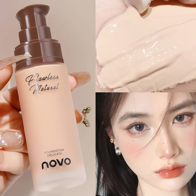 6274 (ใหม่/แท้) NOVO Foundation รองพื้น ปกปิด เบลอรูขูมขน ผิวฉ่ำเงากระจ่างใส ติดทน กันน้ำ
