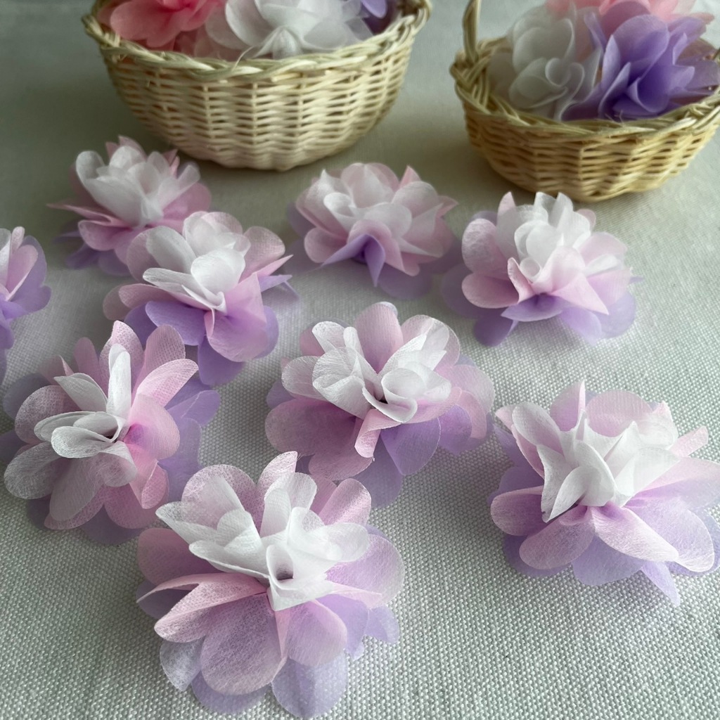 กระดาษสาห่อเหรียญ ดอกไม้สีฟ้าทูโทน ( 3 ห่อ )