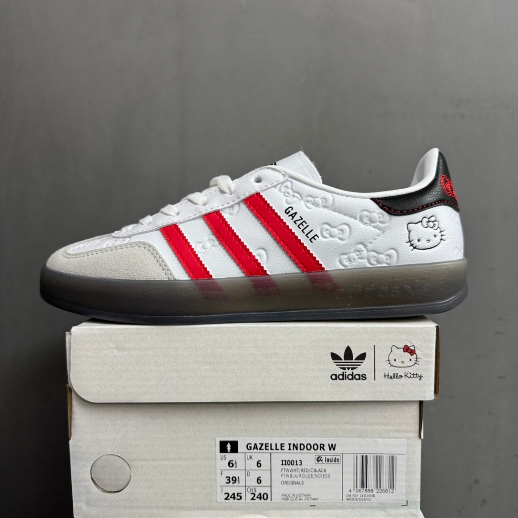 (ของแท้ 100%)  x Adidas Gazelle Indoor Trainers"Hello Kitty And Friends" รองเท้าผ้าใบลำลองและสบายสำหรับผู้ชายและผู้หญิง