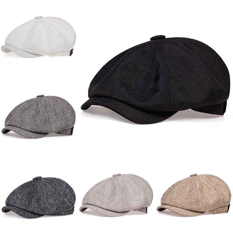 Retro Beret หมวก Newsboy หมวกผู้ชายหมวก Herringbone FLAT CAP ศิลปินคลาสสิกสี Beret Tom Shelby หมวก