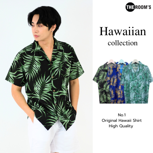 THE ROOM'S - เดอะรูม เสื้อฮาวาย โคตรนุ่ม แขนสั้น ไม่ต้องรีด เสื้อยับยาก ผ้าดีมาก ลายTokyo