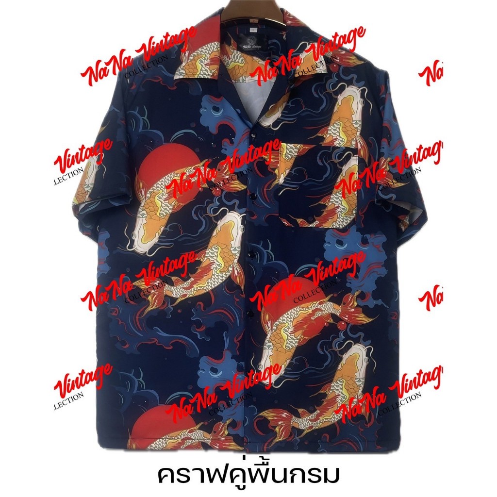 # 8 เสื้อเชิ้ตฮาวาย เสื้อเชิ้ตผ้าไหมอิตาลี่ พิมพ์ลายดิจิตอล สไตล์ญี่ปุ่น2