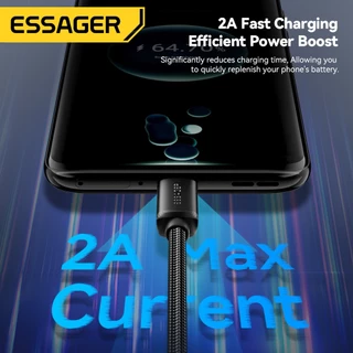 Essager USB-A ถึง Micro 2A สายเคเบิลข้อมูล ชิปอัจฉริยะเอาต์พุตเสถียร