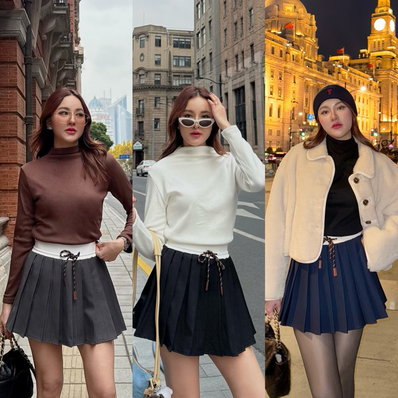 MALIMAYS - Minnie skirt กระโปรงจีบ ขอบหนา