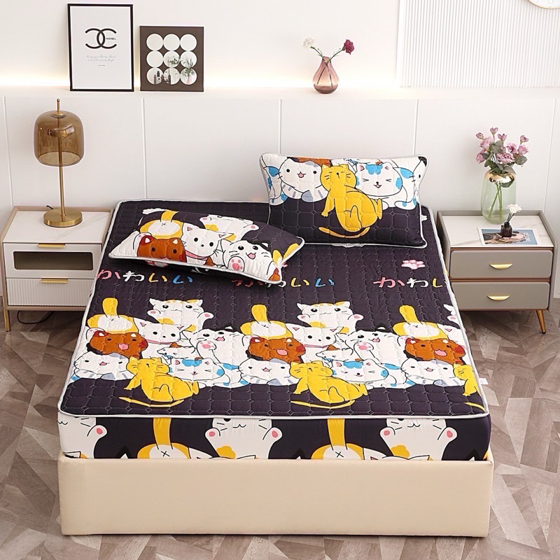 ผ้าปูที่นอนเสริมใยนุ่ม(เนื้อผ้า3ชั้น) หนานุ่ม มีลายให้เลือกหลากหลาย - รูปที่ 3