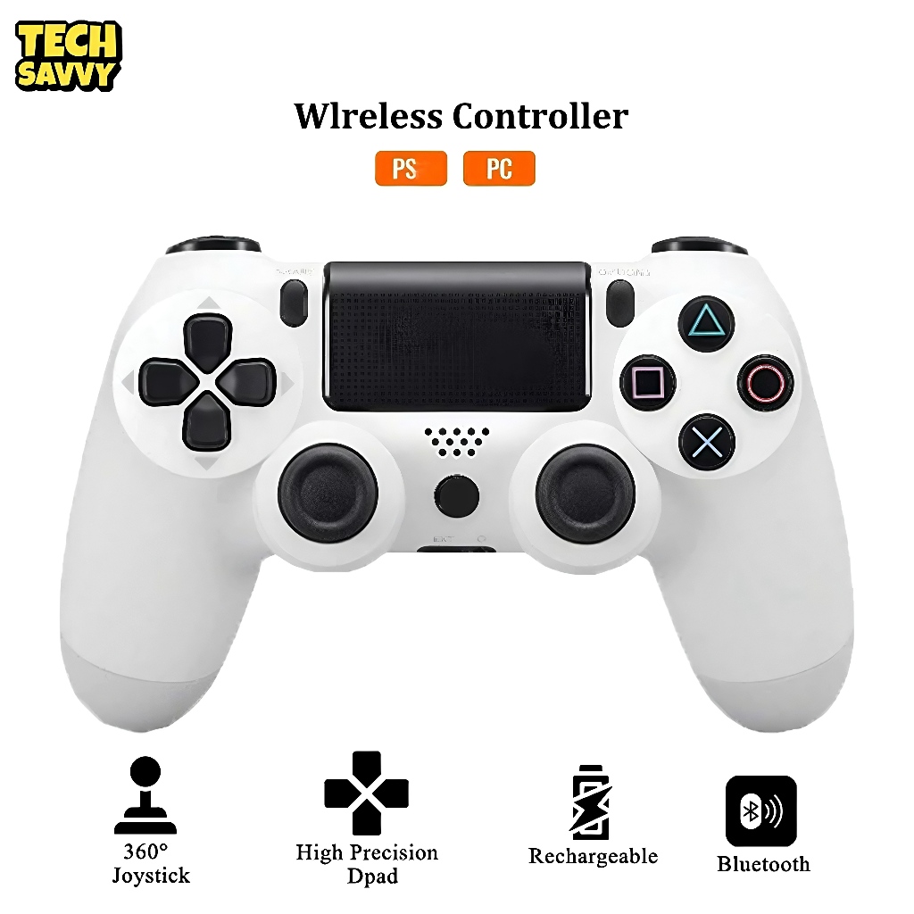 TechSavvy จอยเกม คอนโทรลเลอร์ จอยสติ๊ก DUALSHOCK For P4/PC/IOS/Android GEN2 USB