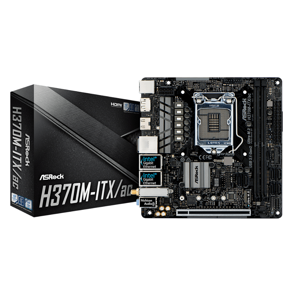 MAINBOARD (เมนบอร์ด) 1151v2 ASROCK H370M-ITX/AC WIFI [Mini-ITX] พร้อมส่ง