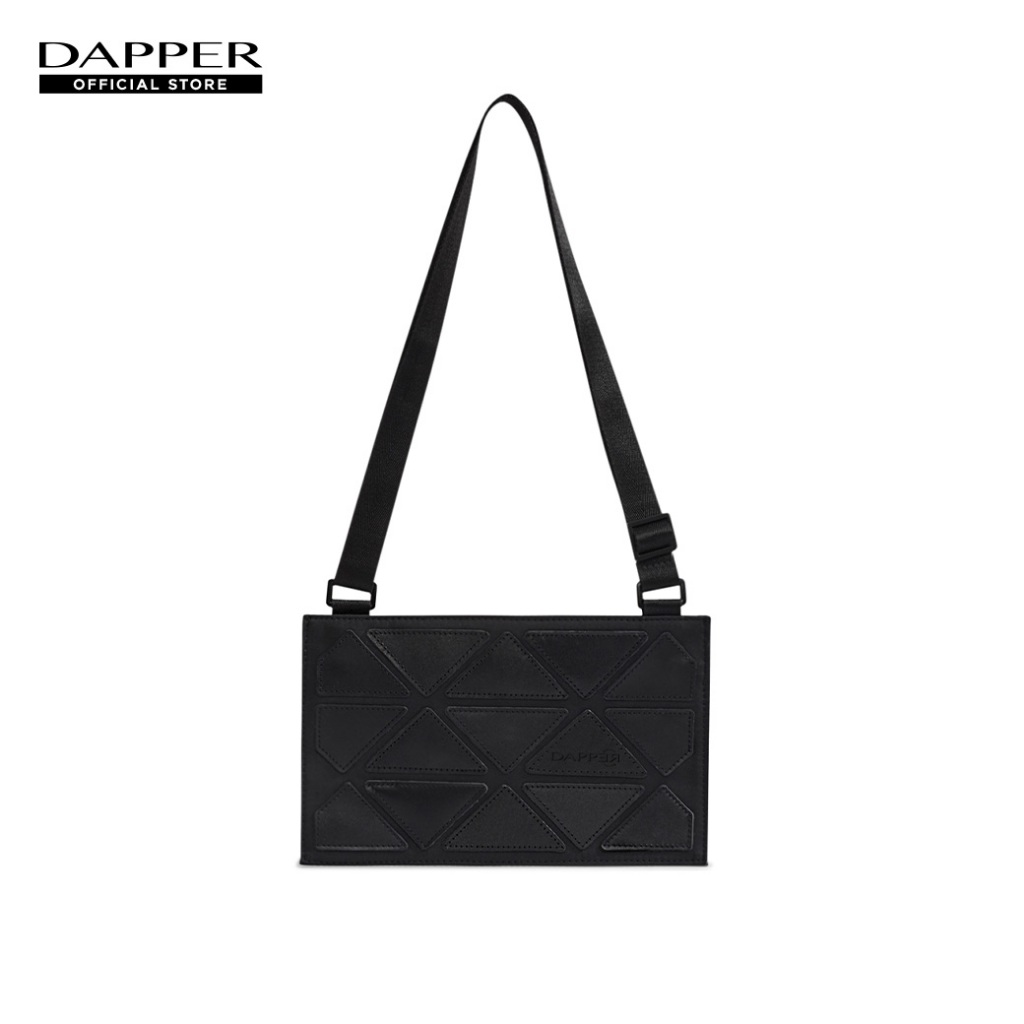 DAPPER กระเป๋าสะพายข้าง DAPPER-RE Upcycled Leather สีดำ (BM7/BK/1244SP)