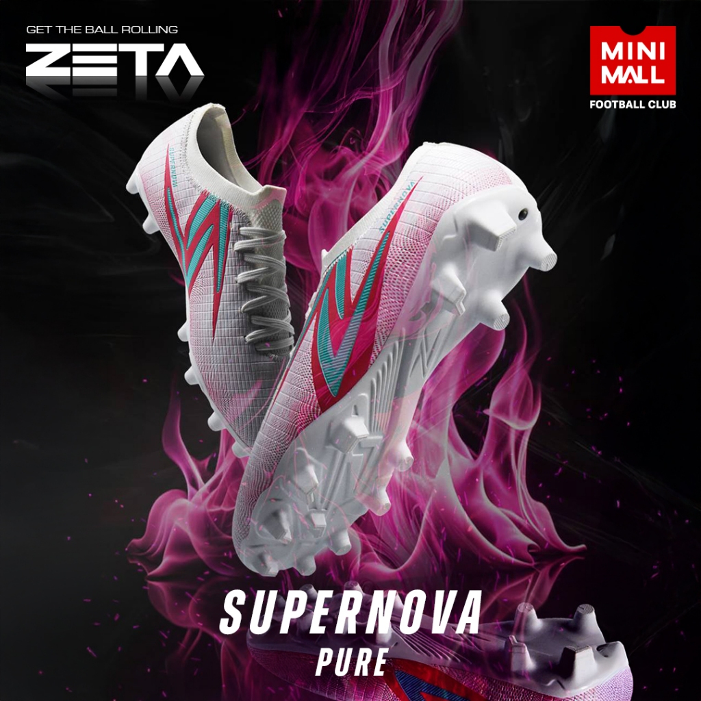 รองเท้าสตั๊ด ZETA รุ่น SUPERNOVA PURE รหัส ZTFSC03 รองเท้าฟุตบอลผ้าทอ FLYKNIT ผสมหนังสังเคราะห์เกรดพรีเมี่ยม