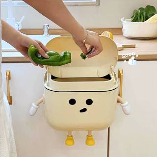 UFORU ถังขยะ ถังขยะแขวน แบบติดผนัง กันน้ำมีฝาปิด พร้อมตกแต่ง…