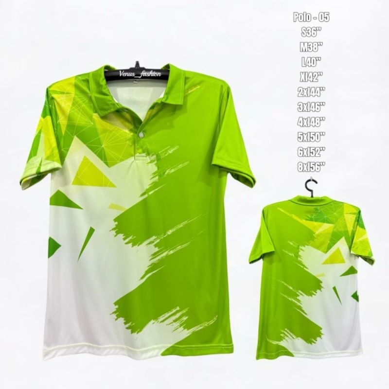 เสื้อโปโลพิมพ์ลาย ผ้าไมโครไฟเบอร์ ใส่ทำงาน/กีฬา S-8XL ระบายอากาศดี