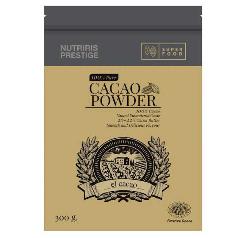 t cacao powder 300g. el cacao 100% natural unsweetened ผงกาเกา