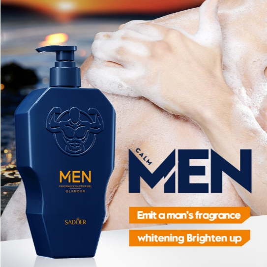 SADOER MEN FRAGRANCE SHOWER GEL GLAMOUR เจลอาบน้ำ กลิ่นผู้ชาย สูตรผู้ชาย อุดมไปด้วยฟองนุ่ม (500 ML.)