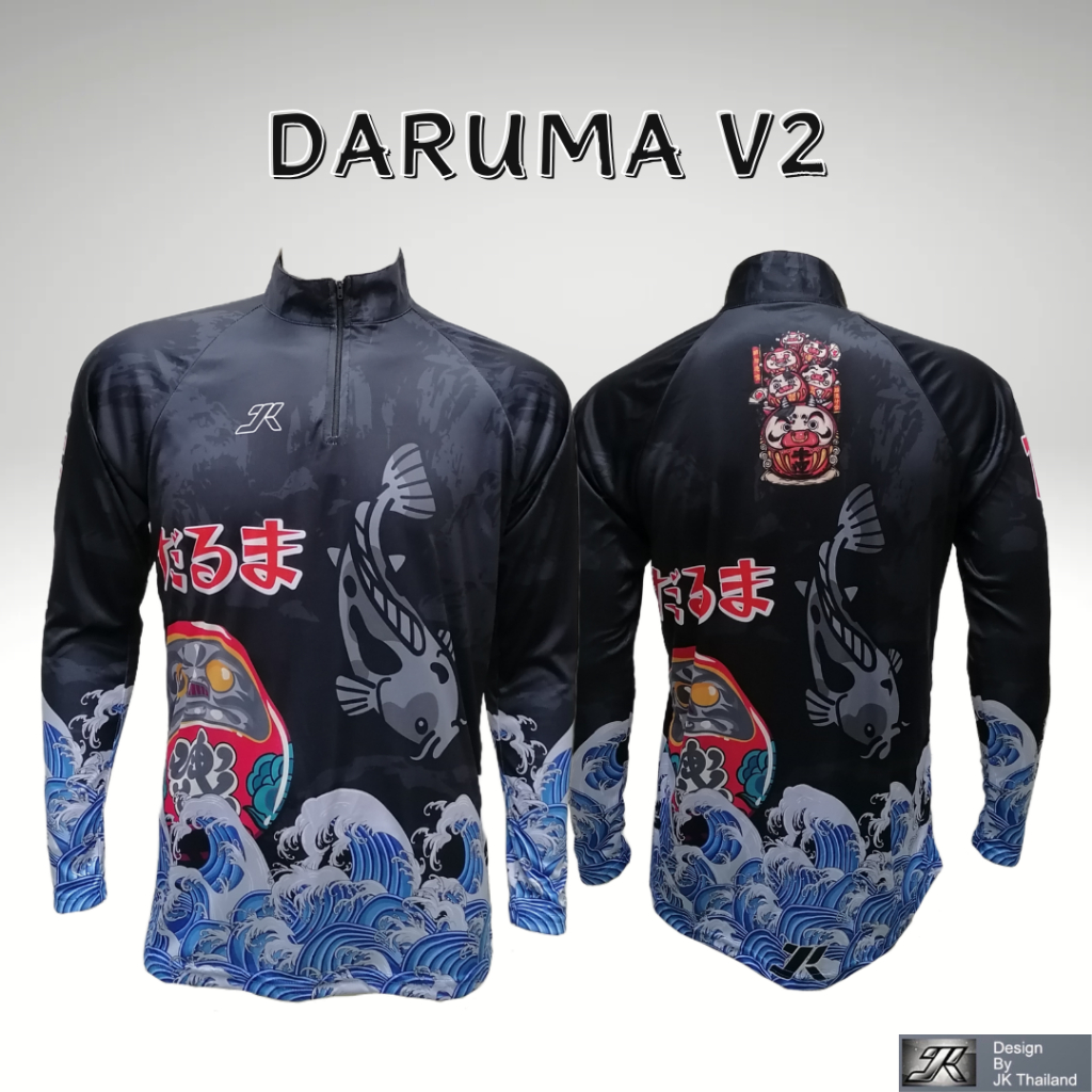 DARUMA V2 เสื้อตกปลาแขนยาว JK ป้องกันรังสี UV 80% แห้งเร็ว ระบายอากาศได้ ผู้ชาย กันยูวี
