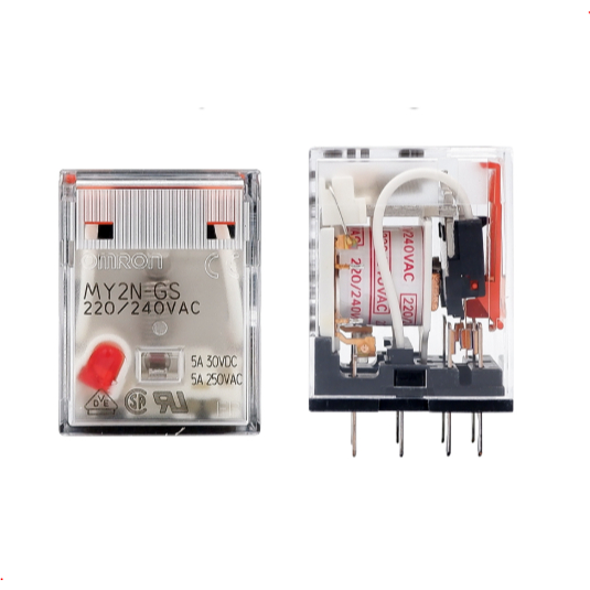 MY2N-GS-R 220VAC OMRON ของแท้  รีเลย์ + ซ็อกเก็ต PYFZ08 MY2N-GS MY4N-GS-R 220VAC