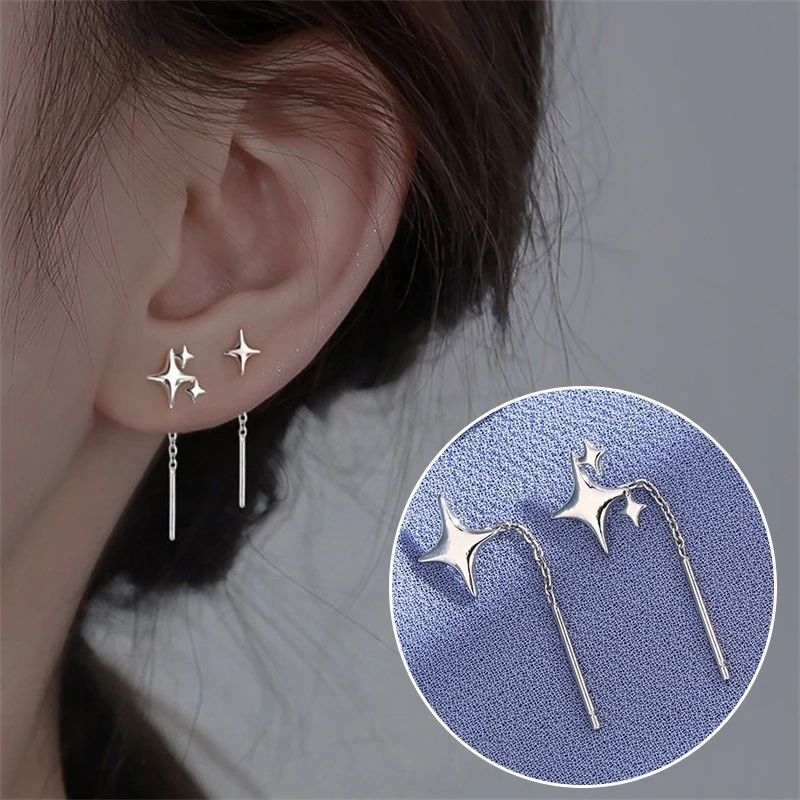 ต่างหูดาวห้อยโซ่ • Sparkle Stars Earrings
