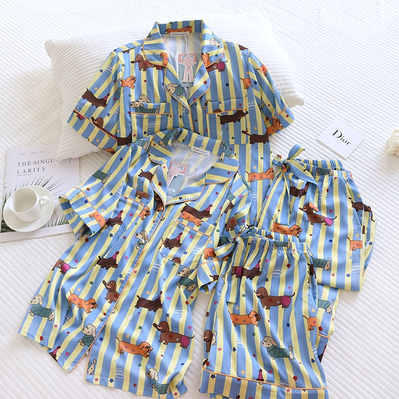 ชุดนอน Mulen (Muslin Pajamas) Silk Satin รุ่น (N3209 T3209)