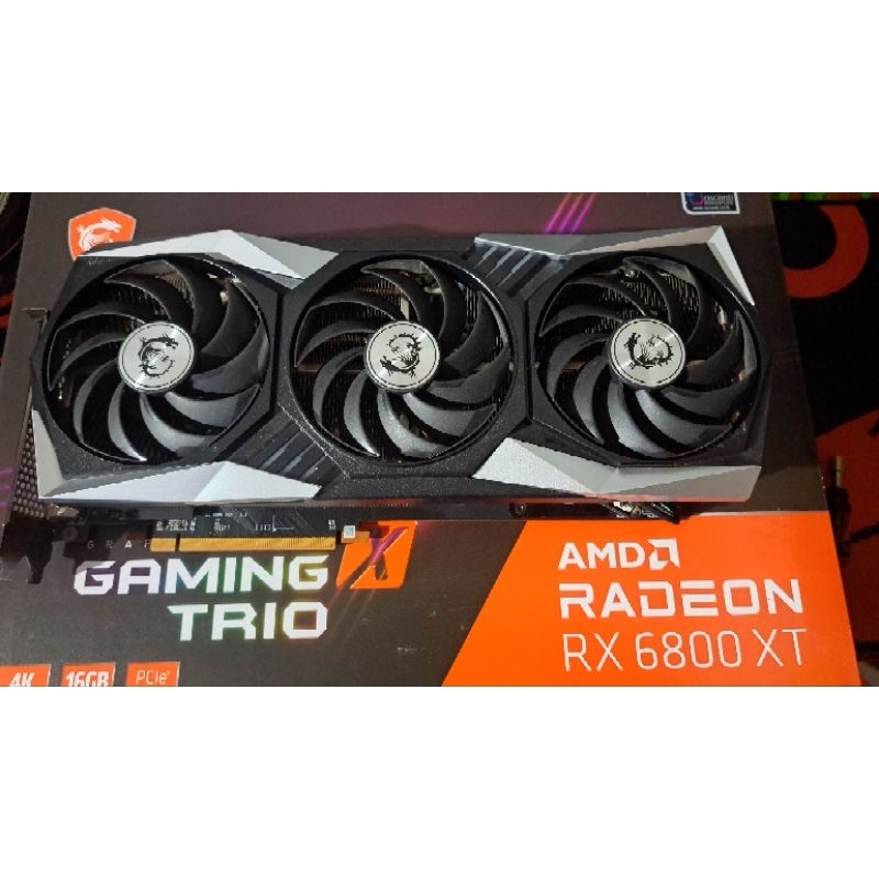 msi rx 6800 xt gaming trio x 16bg มือสอง อุปกรณ์ครบกล่อง