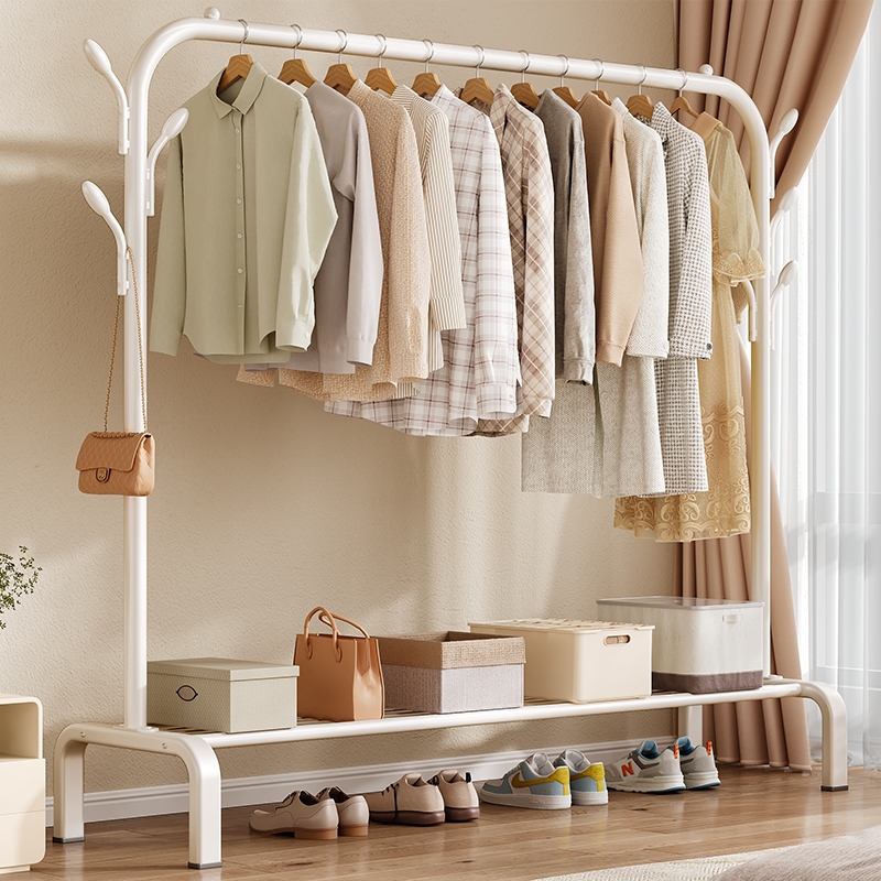 Living ราวตากผ้า ราวมินิมอล ใช้สำหรับห้องนอน ราวเเขวนผ้า ตากผ้าบาร์คู่ 110/130/150CM ราวเเขวนผ้าเหล็ก รับน้ำหนักได้50kg