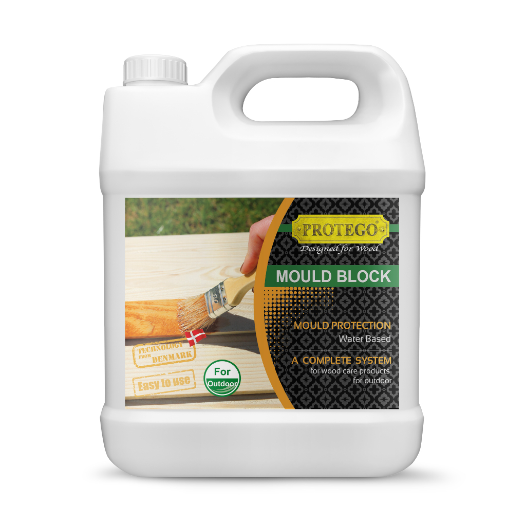 สีทาไม้ สีย้อมไม้โปรเทโก้ PROTEGO MOULD BLOCK สีทาสูตรน้ำ สำหรับดูแลและรักษาไม้เกี่ยวกับงานภายนอก ใช้เพื่อป้องกันเชื้อรา