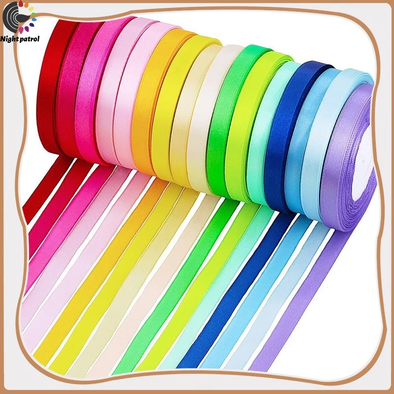ริบบิ้นผ้าซาติน หน้ากว้าง1.0 ยาว 22 หลา/ม้วน สําหรับตกแต่งงานหัตถกรรม