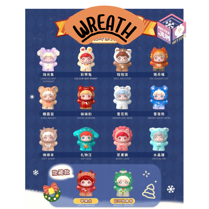 [ แบบจุ่ม] BaoBao Pet Store Christmas Carnival Wreath Series ขนาด 8 CM