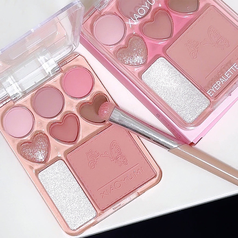 Gogo Tales พาเลทอายแชโดว์ บลัชออน ไฮไลท์ สีชมพู สีน้ําตาลเอิร์ธโทน