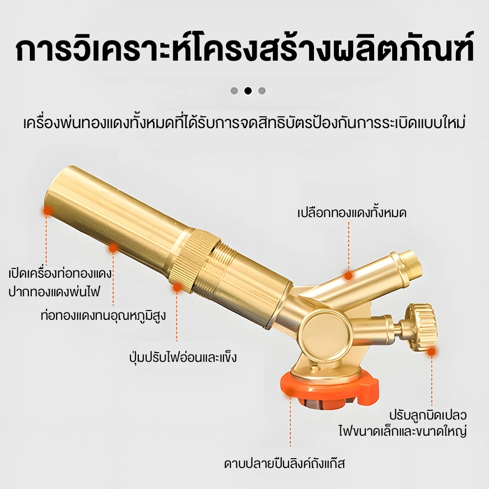 หัวพ่นแก๊สกระป๋อง หัวยิงแก๊สกระป๋อง หัวปืนพ่นไฟ หัวยิงไฟ ใช้เป็นอุปกรณ์อาหาร จุดเตา แค้มปิ้ง thumbnail 9