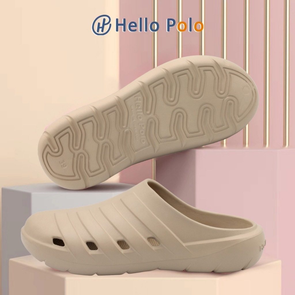 Hello Polo รองเท้าแตะแบบสวมรุ่น HP8019 รองเท้าแบบ Unisex พื้นนิ่ม กันน้ำกันลื่น