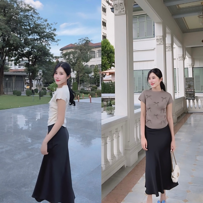 KANYA - SATIN SKIRT[2001] กระโปรงซาตินทรงหางปลา (5F-5G) / (12C-12E) / (16C-16D)
