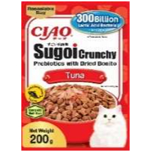 อาหารแมว CIAO SUGOI CRUNCHY 200 กรัม พร้อมท็อปปิ้งคัทสึโอะบูชิ