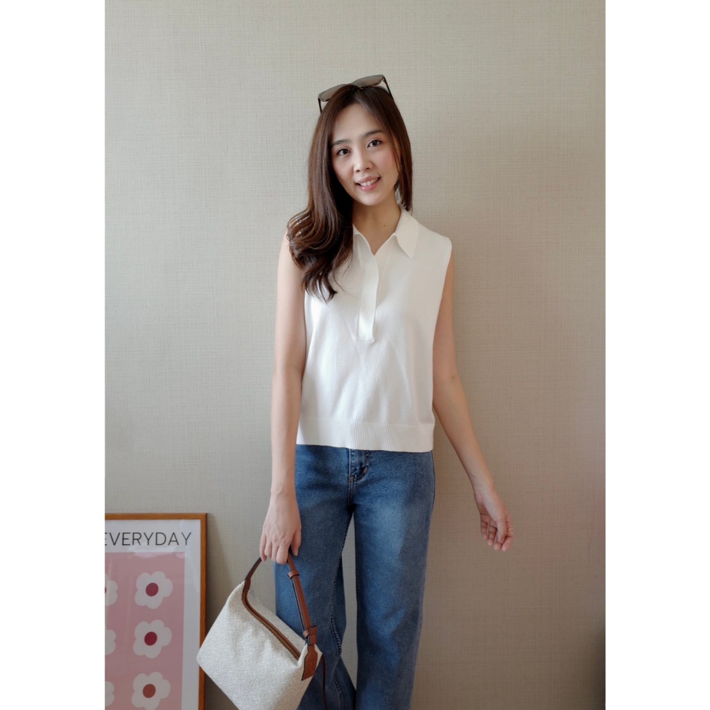 bristol knit top 450 เสื้อไหมพรม ทรงตรงสวย ไม่บางไม่รัด ดีงาม เหมาสี