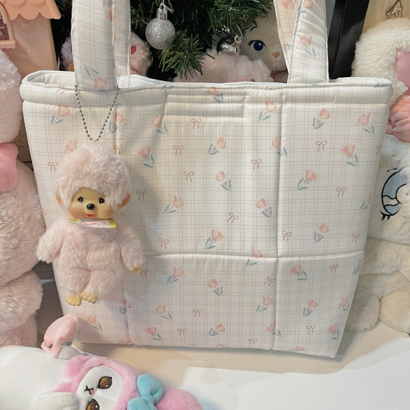 cuties flowers - ribbon tote bagกระเป๋าลายโบว์🎀🩰