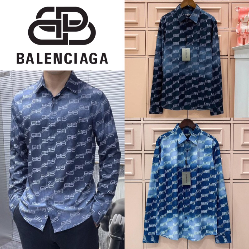 เสื้อเชิ๊ตแขนยาว Balenciaga BB Monogram Shirt