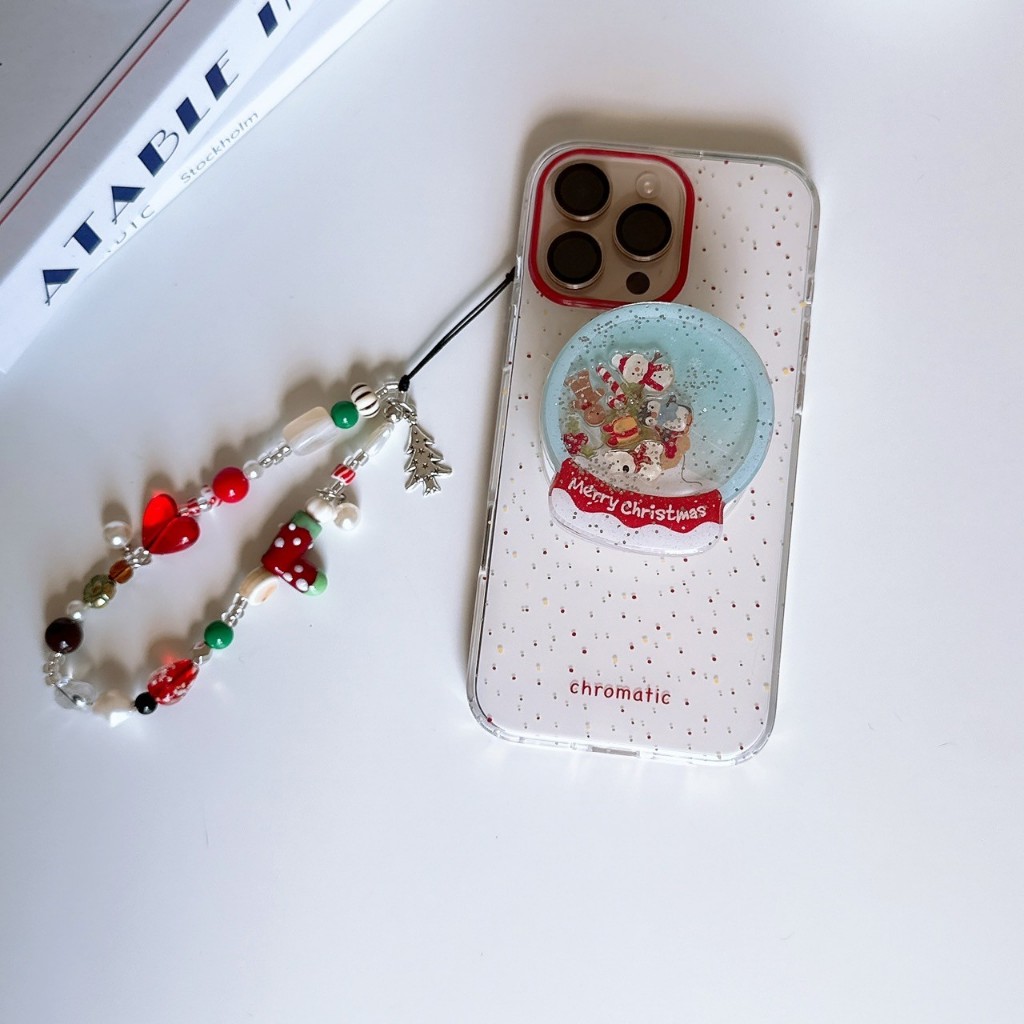 (มี16) สินค้าพร้อมส่ง เคสมือถือ เคสลาย ตู้หิมะไอริงมีสาย มาพร้อม griptok กับ สายคล้อง TPU-1860