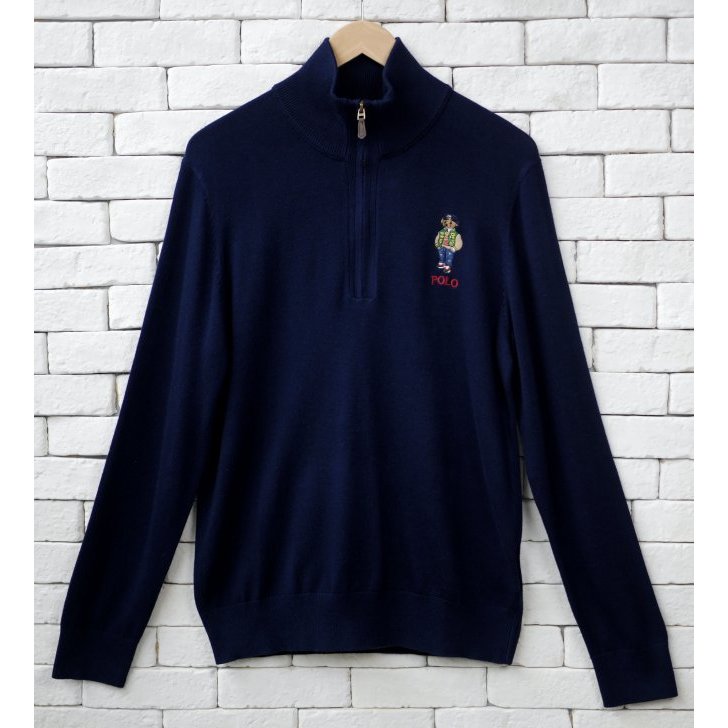 POLO RALPH LAUREN POLO BEAR QUARTER ZIP SWEATER